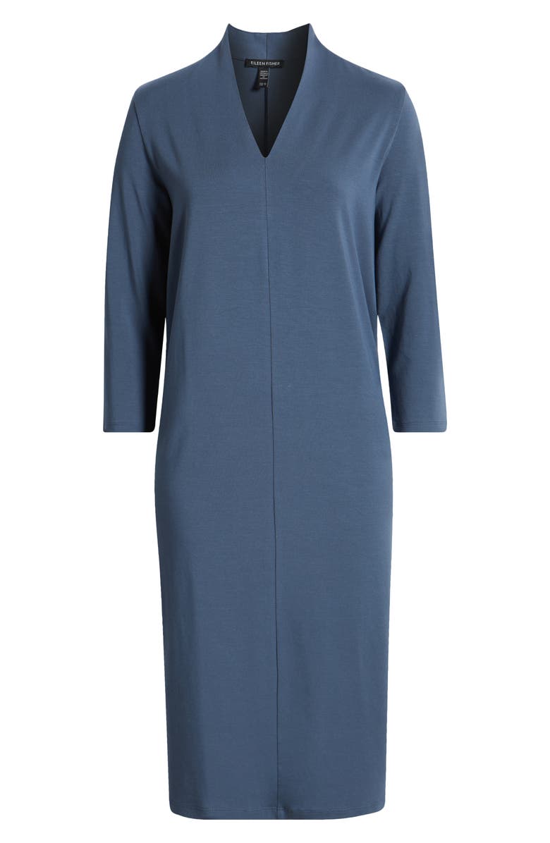 Eileen Fisher Jersey Sheath Midi Dress, Alternate, color, Eclipse