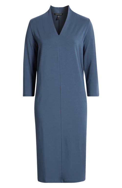 Eileen Fisher Jersey Sheath Midi Dress In Eclipse