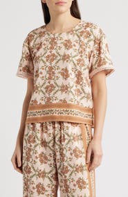 CITY BLUES Floral Woven Top