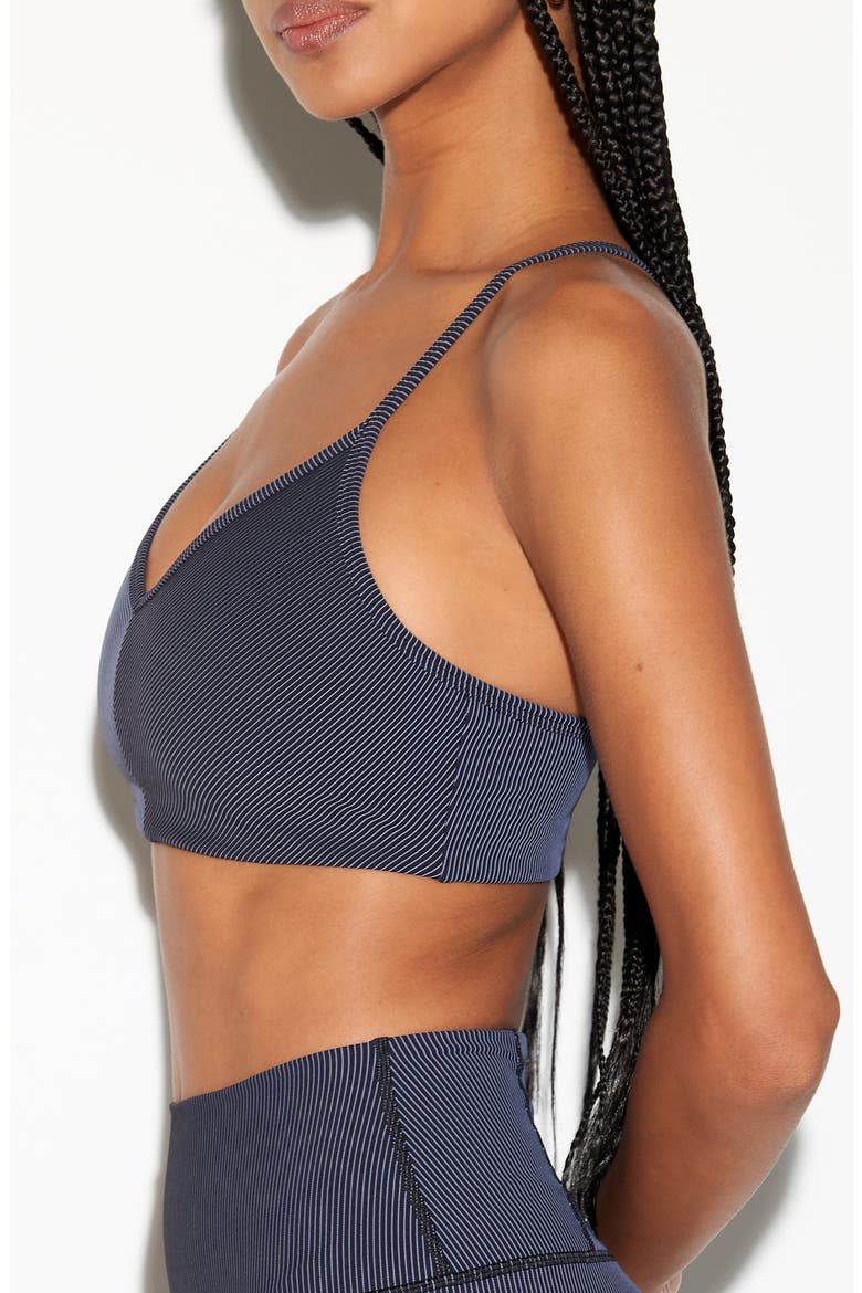 Mercury Two-Tone Longline Sports Bra, Alternate, color, BLACK