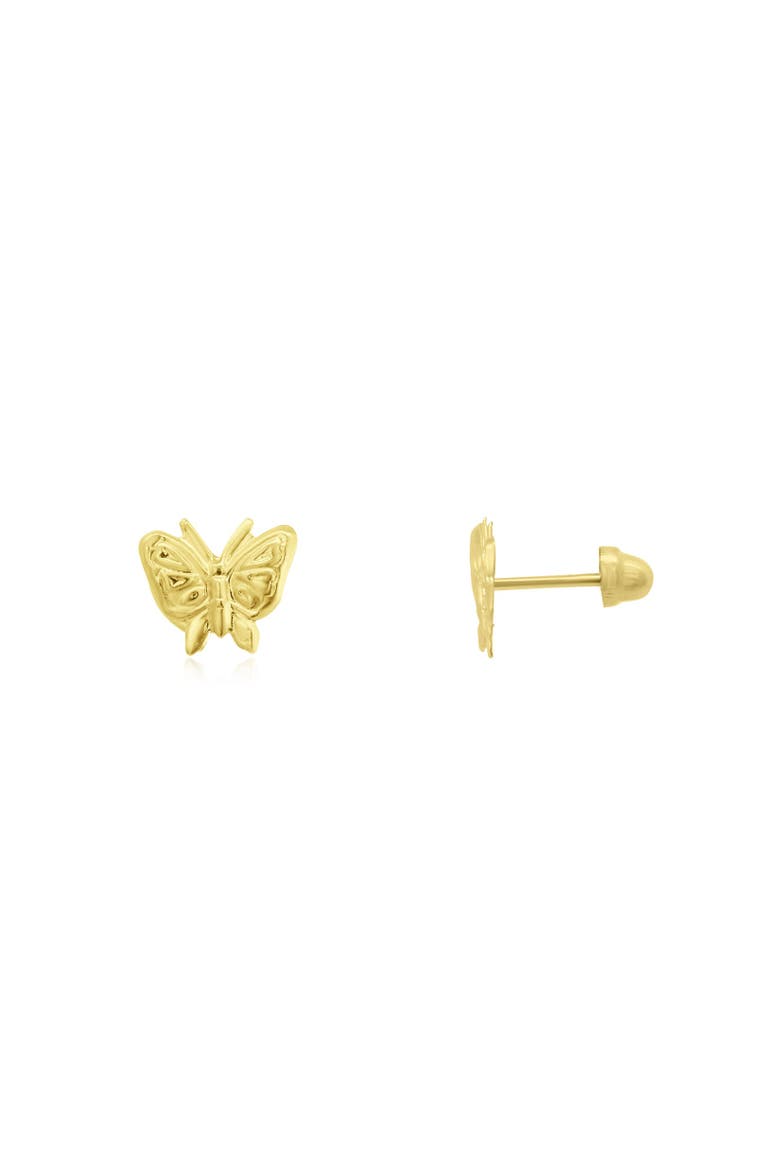 Gold Butterfly Screw Back Stud Earrings, Main, color, Gold