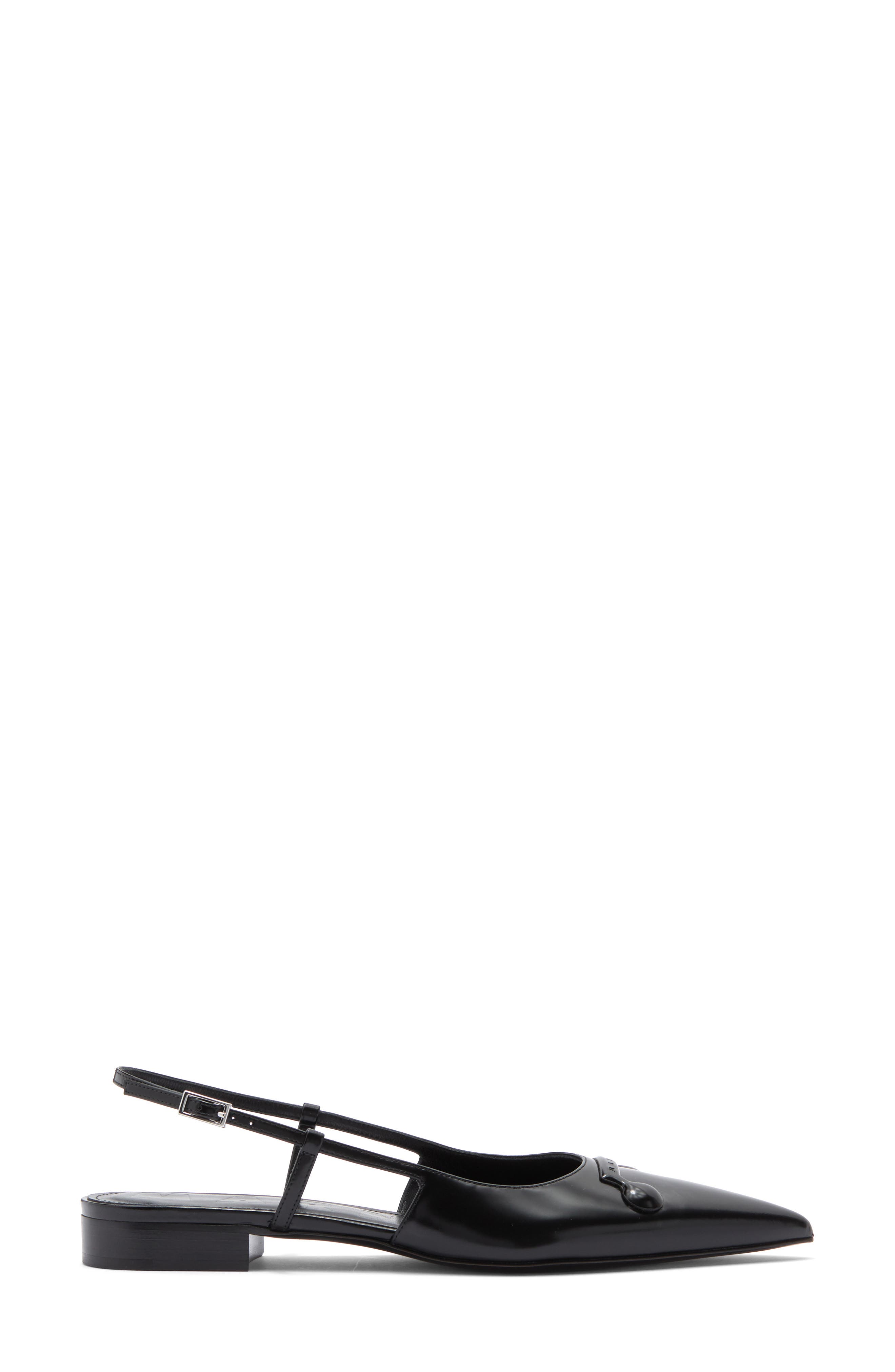 Marni Trunkaroo Pointed Toe Slingback Flat, Alternate, color, Black