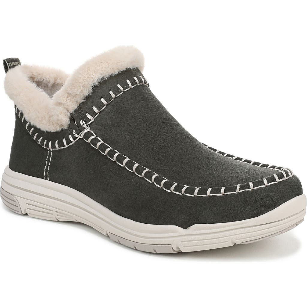 Ryka Rykä Arrow Faux Fur Trim Slip-on Bootie In Green