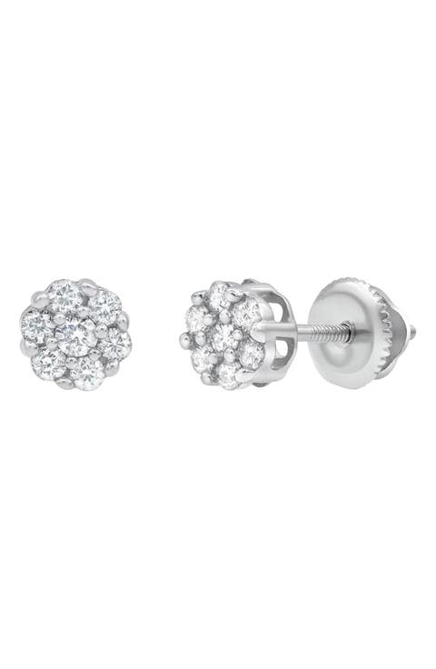 Lab Grown Diamond Cluster Stud Earrings