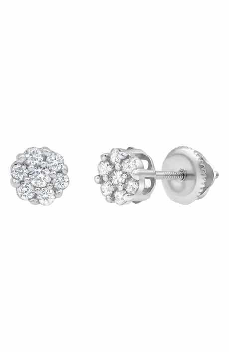 LuvMyJewelry Lab Grown Diamond Cluster Stud Earrings