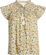 Cleobella Dira Smocked Tassel Tie Organic Cotton Top