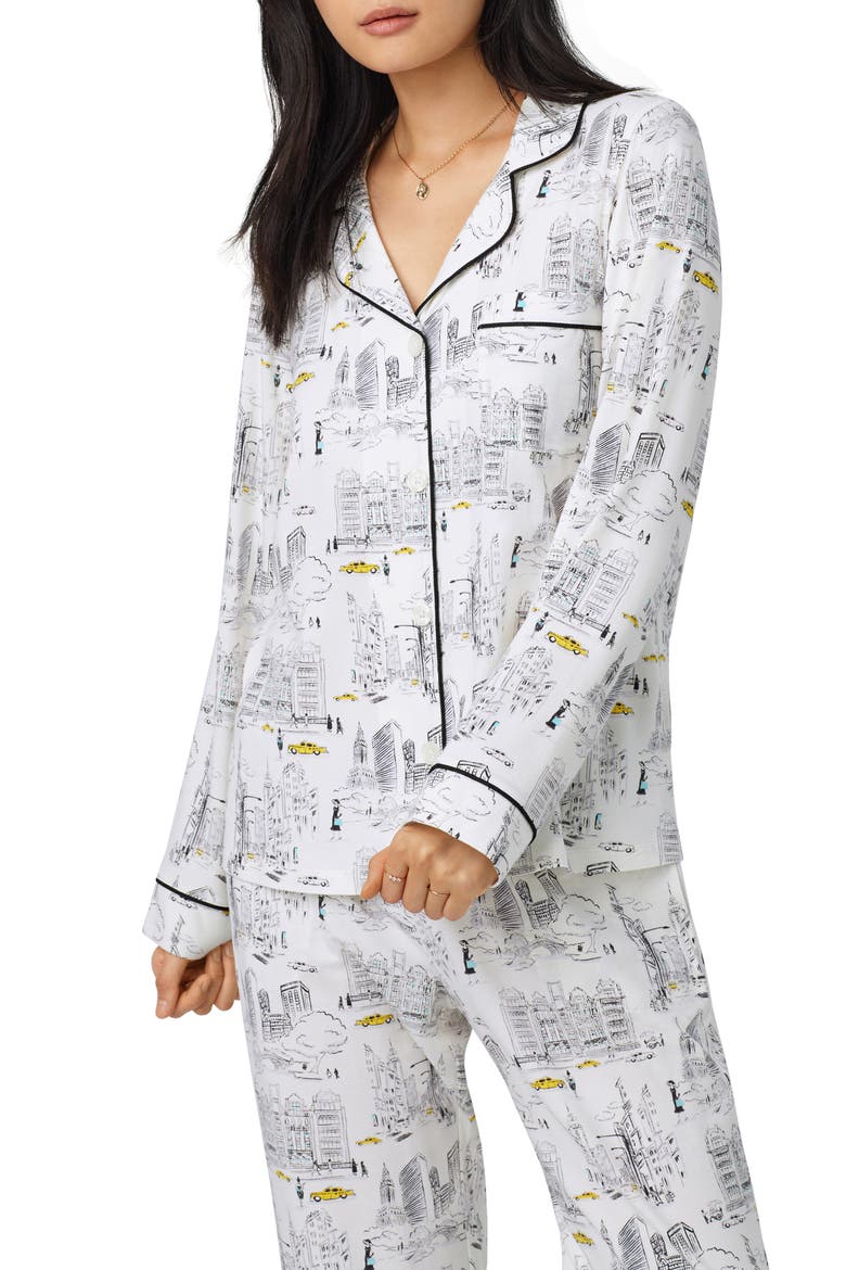 Print Jersey Pajamas, Alternate, color, CITY THAT NEVER SLEEPS