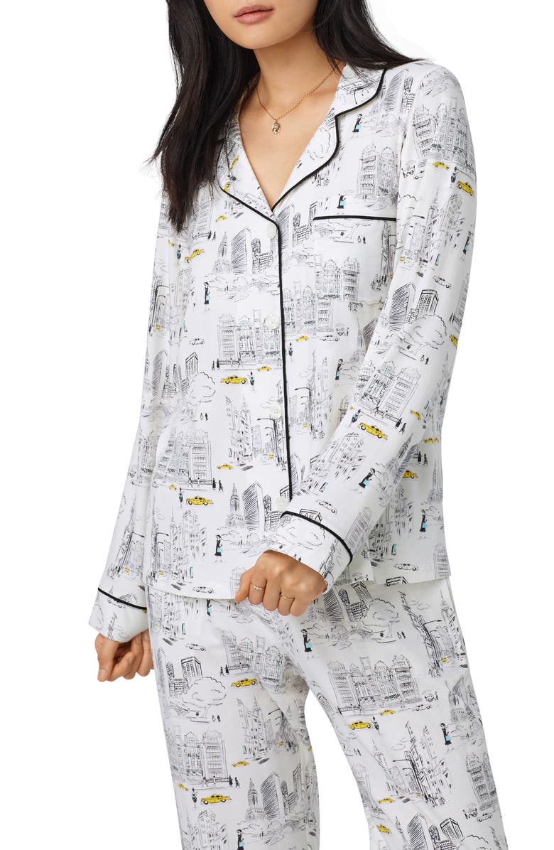 BedHead Pajamas Print Jersey Pajamas, Alternate, color, City That Never Sleeps