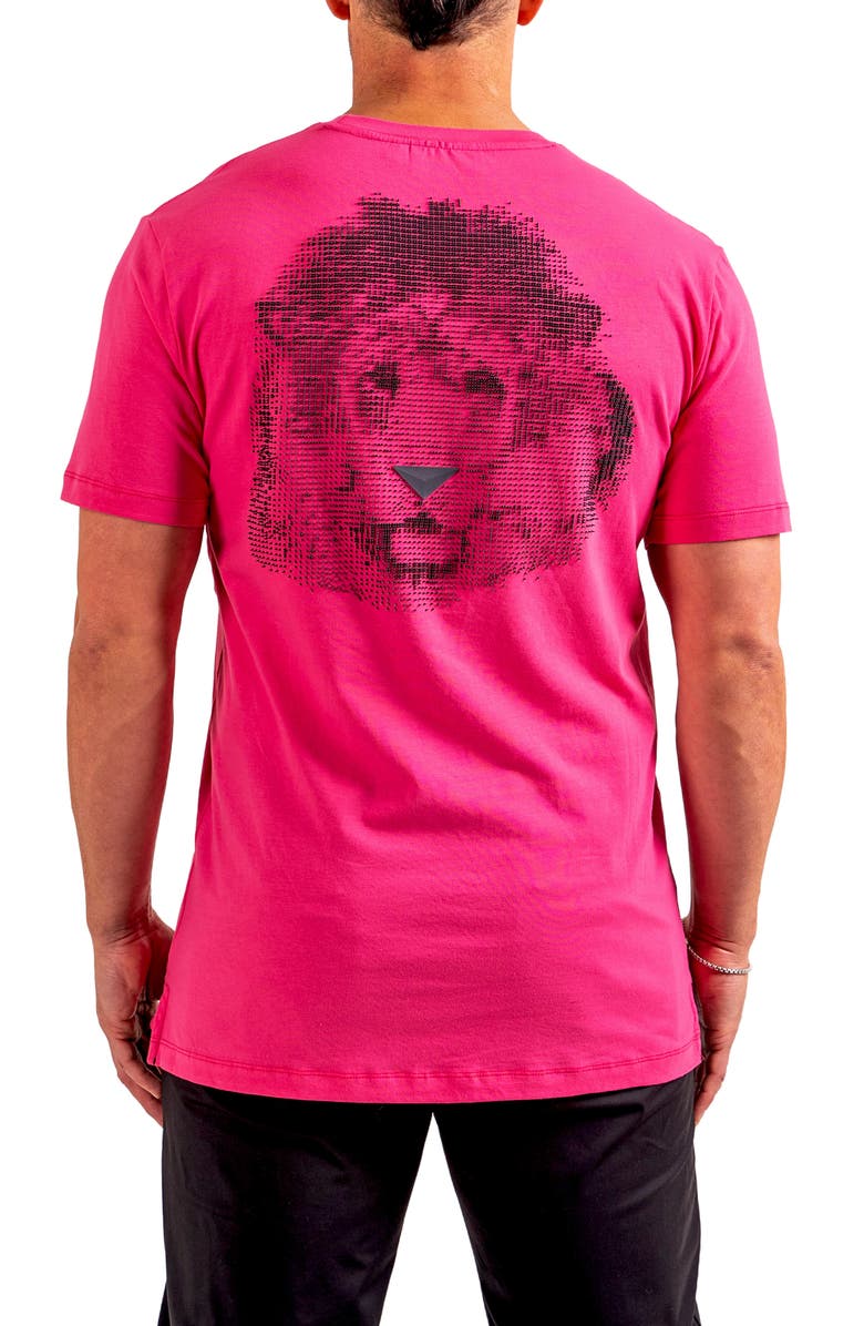 Maceoo Lion Zeus Embellished T-Shirt, Alternate, color, Pink