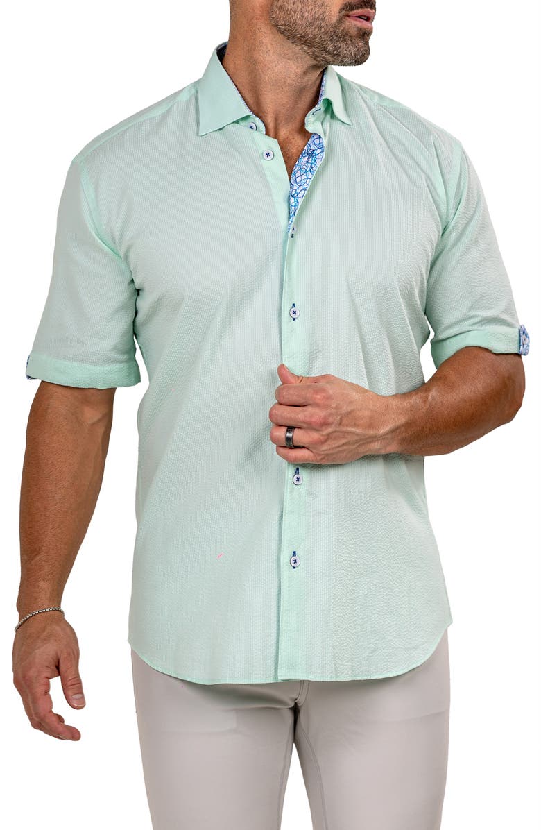 Maceoo Galileo Marty Short Sleeve Cotton Button-Up Shirt, Alternate, color, 