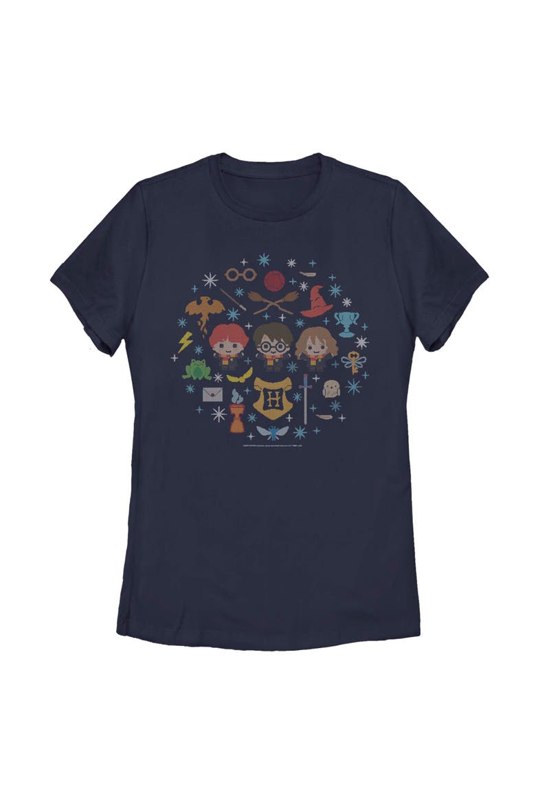 Women's Chibi Friends Short Sleeve Graphic T-Shirt, Main, color, Navy Blue