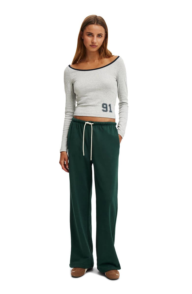 Cotton On Women's The Ls Off Shoulder Graphic Tee, Alternate, color, 91  Soft Grey Marle