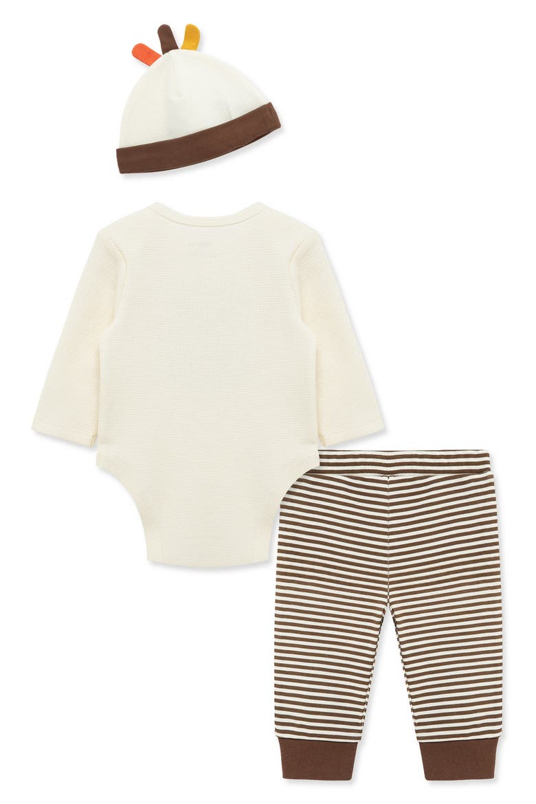 Kids' Turkey Bodysuit, Pants & Beanie 3-Piece Set, Alternate, color, MULTI