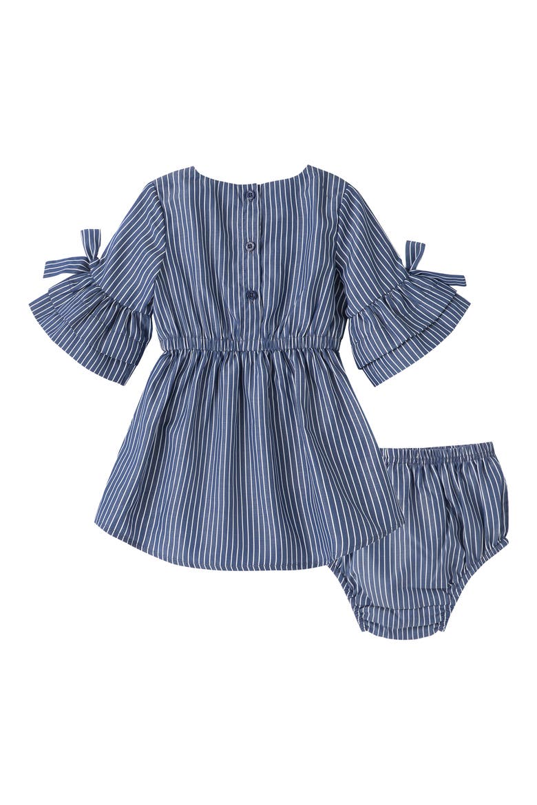Habitual Stripe Bell Sleeve Dress, Alternate, color, BLUE MULTI