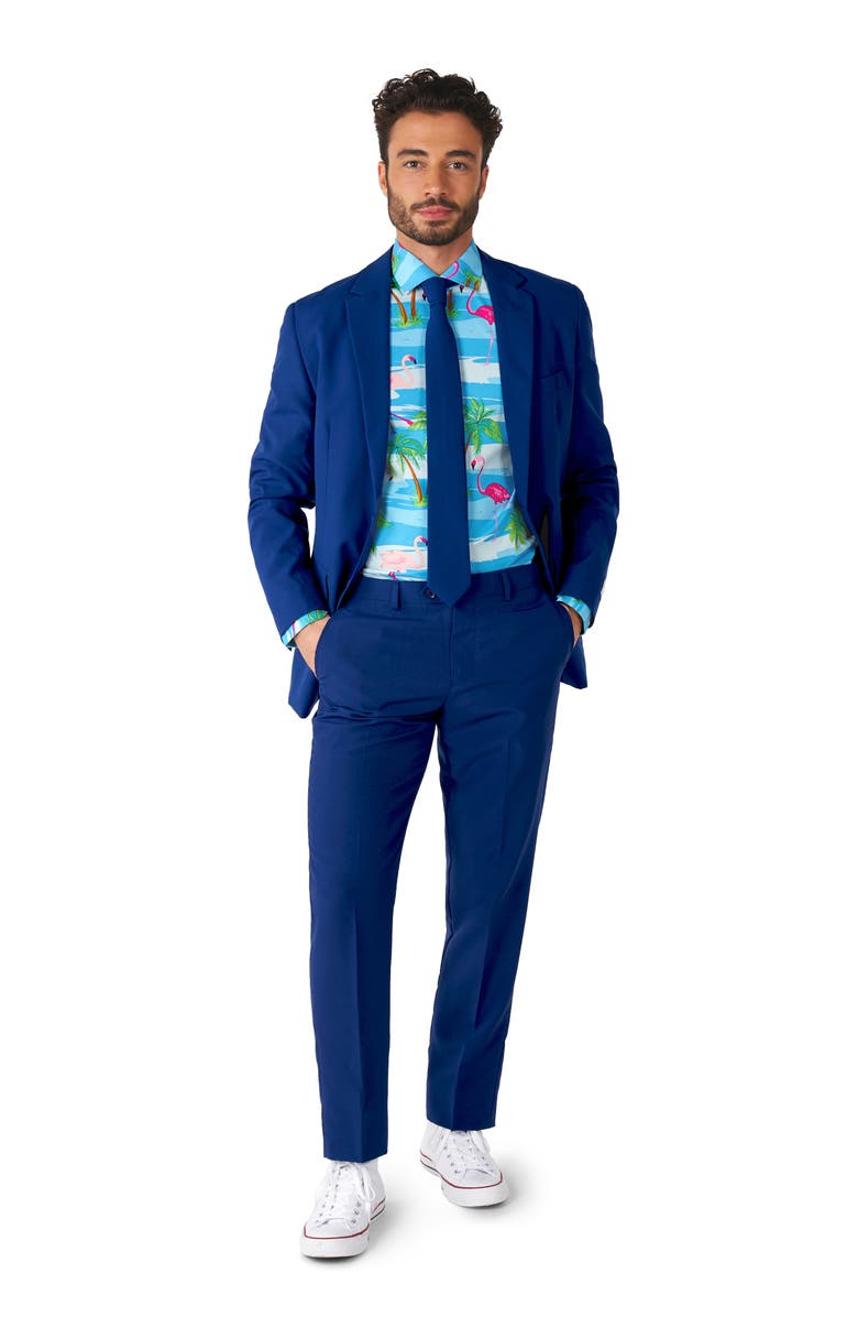 OppoSuits Flaminguy Trim Fit Button-Up Shirt, Alternate, color, Blue