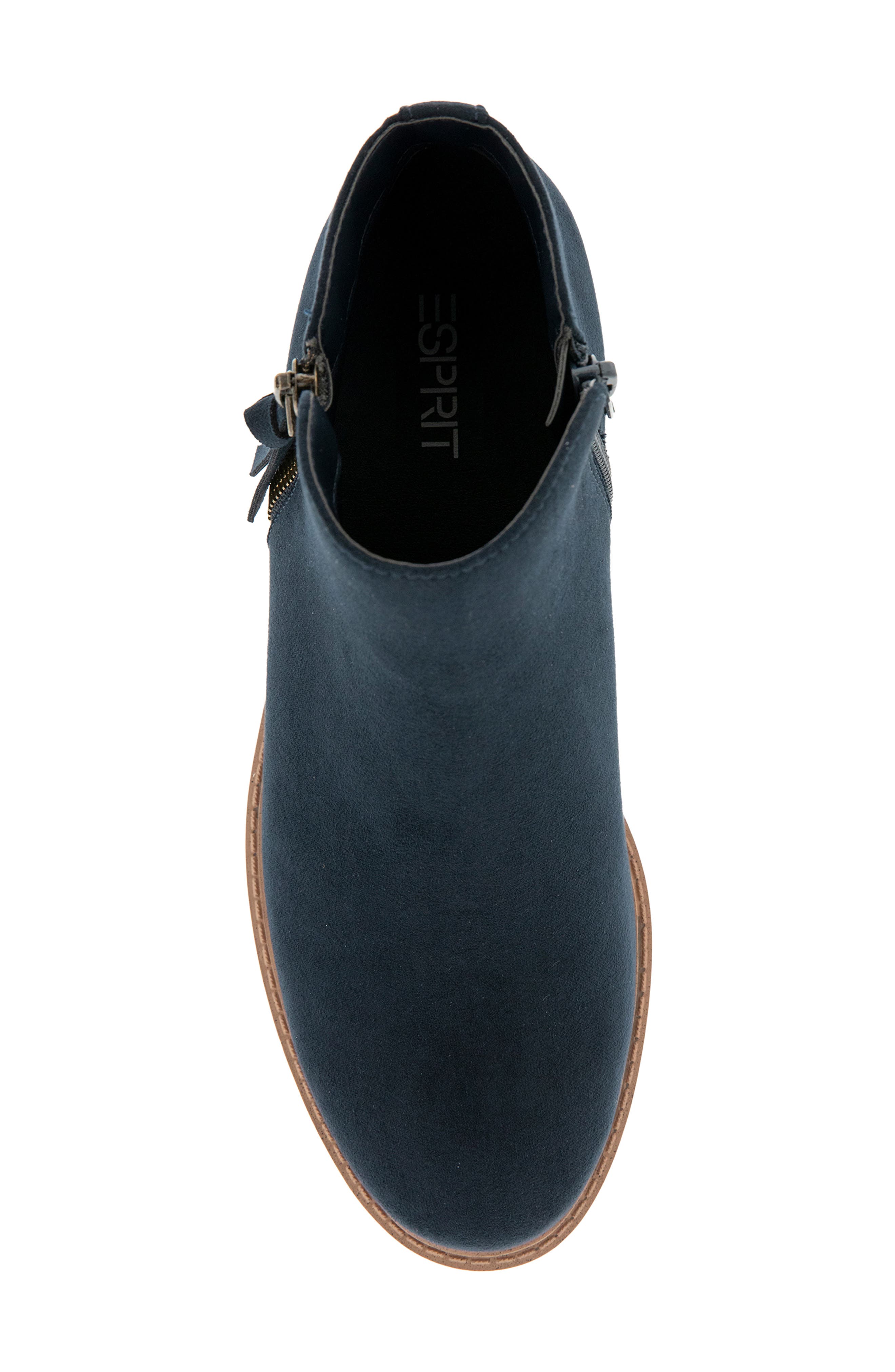 Saige Faux Leather Bootie, Alternate, color, NAVY FAUX SUEDE