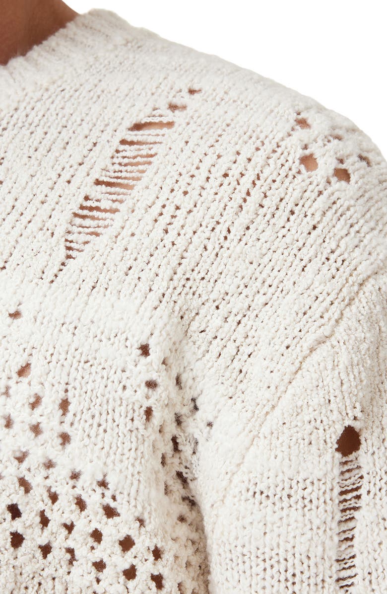 AllSaints Harvey Distressed Crewneck Sweater, Alternate, color, 