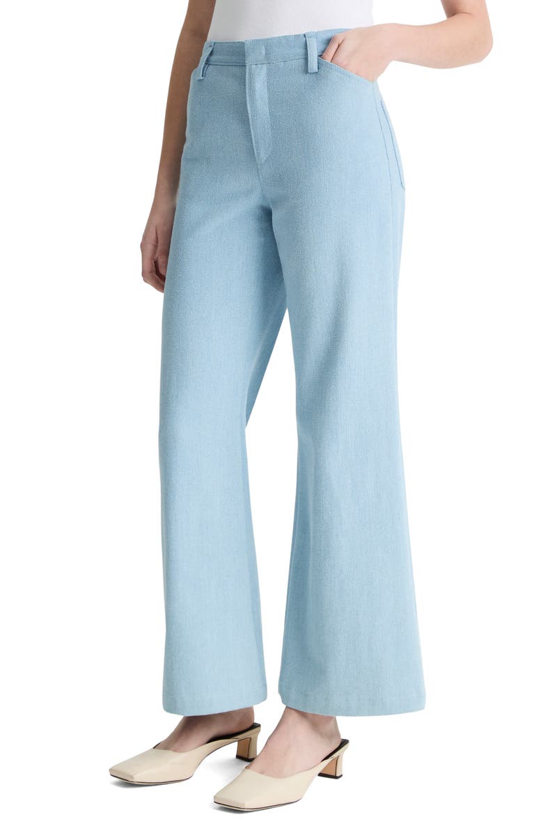 Vince Textured Cotton Flare Pants, Alternate, color, Pale Indigo