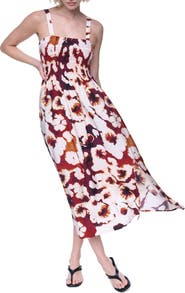 DKNY Floral Print Maxi Dress