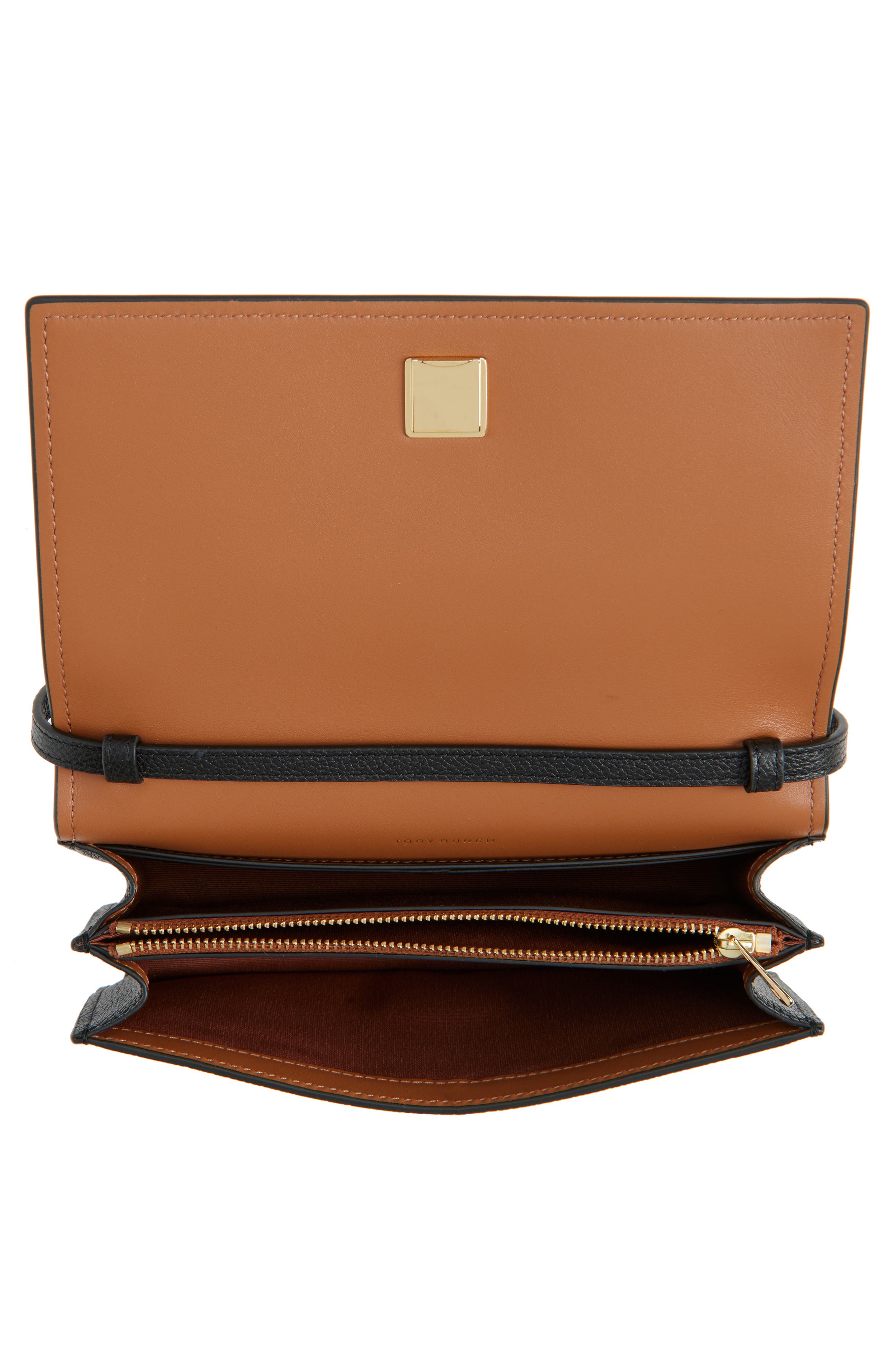 Tory Burch Romy Wallet Crossbody Bag, Alternate, color, Black