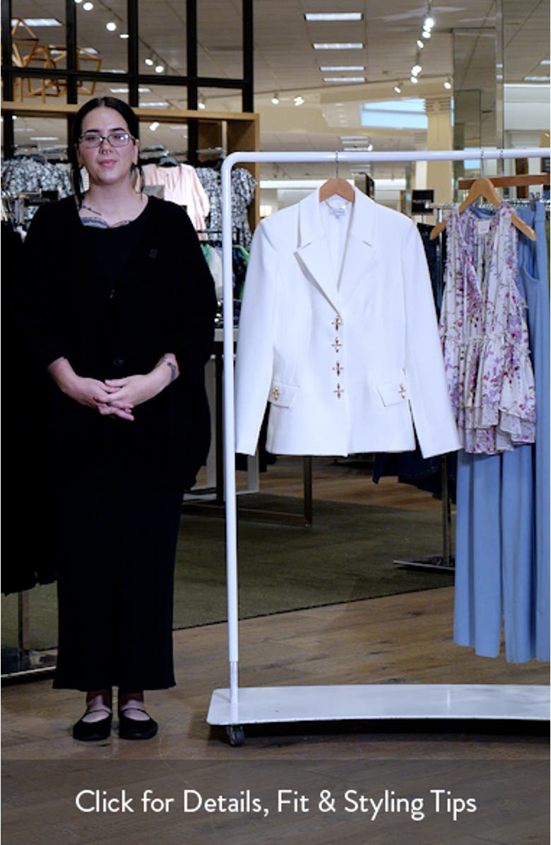 Nicola Notch Lapel Stretch Crepe Blazer, sales video thumbnail