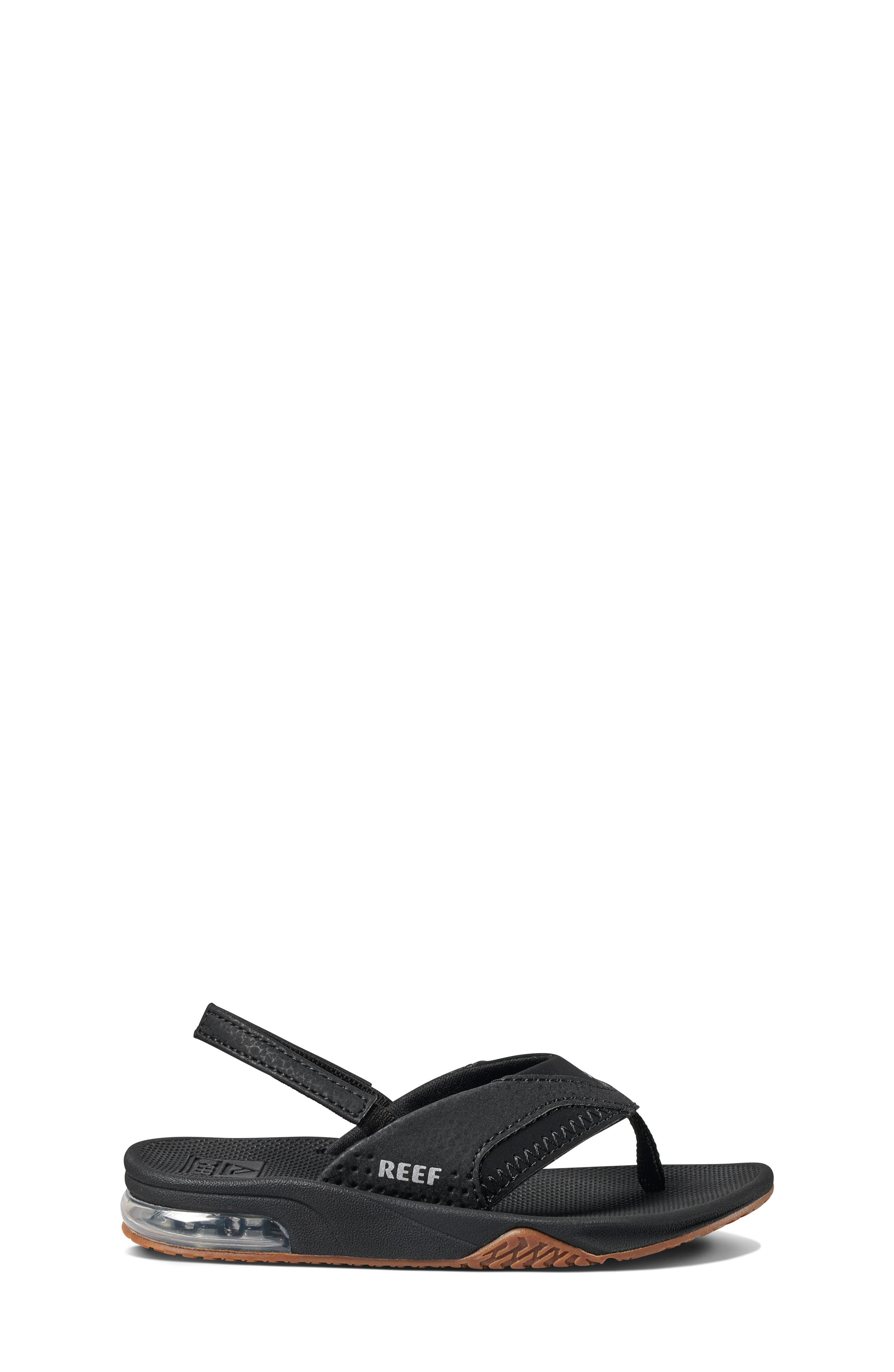 Reef Kids' Little Fanning Flip Flop, Alternate, color, Black/Silver