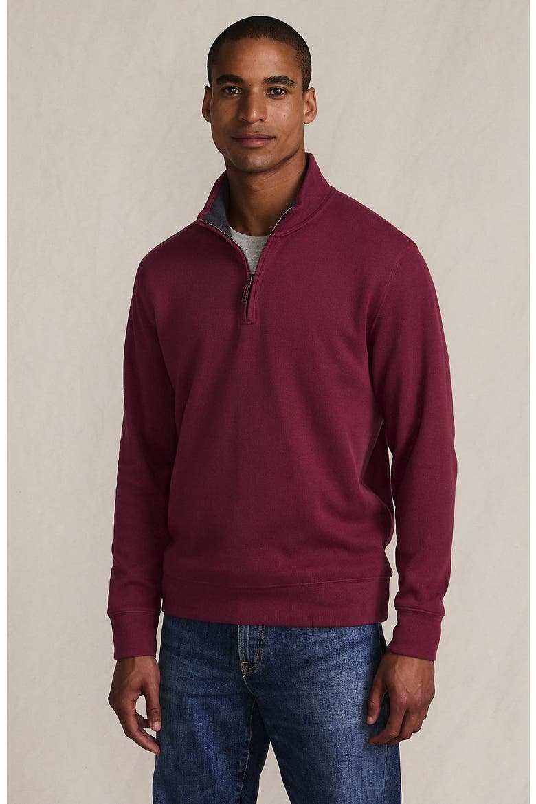 Bedford Rib Quarter Zip Pullover Sweater, Main, color, Burgundy Spritz