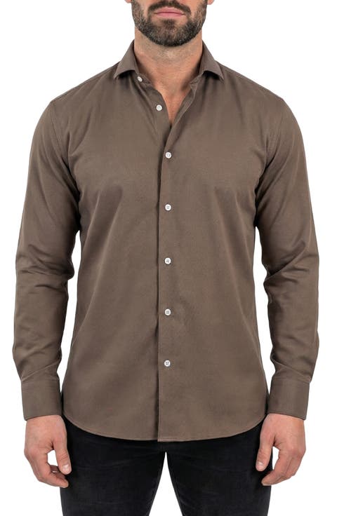 Einstein Long Sleeve Stretch Performance Dress Shirt