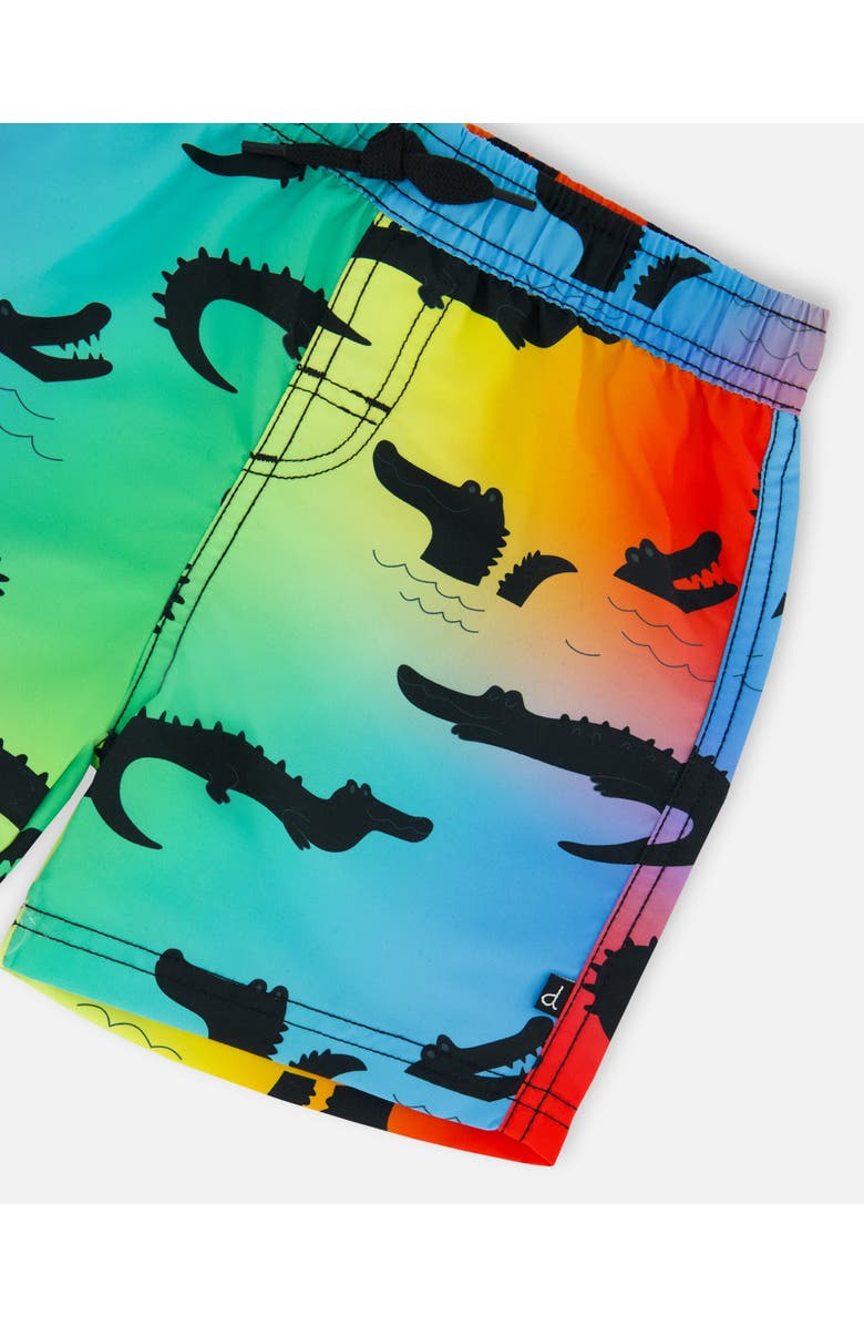 Deux par Deux Boy's Printed Boardshorts Multicolored Crocodile, Alternate, color,
