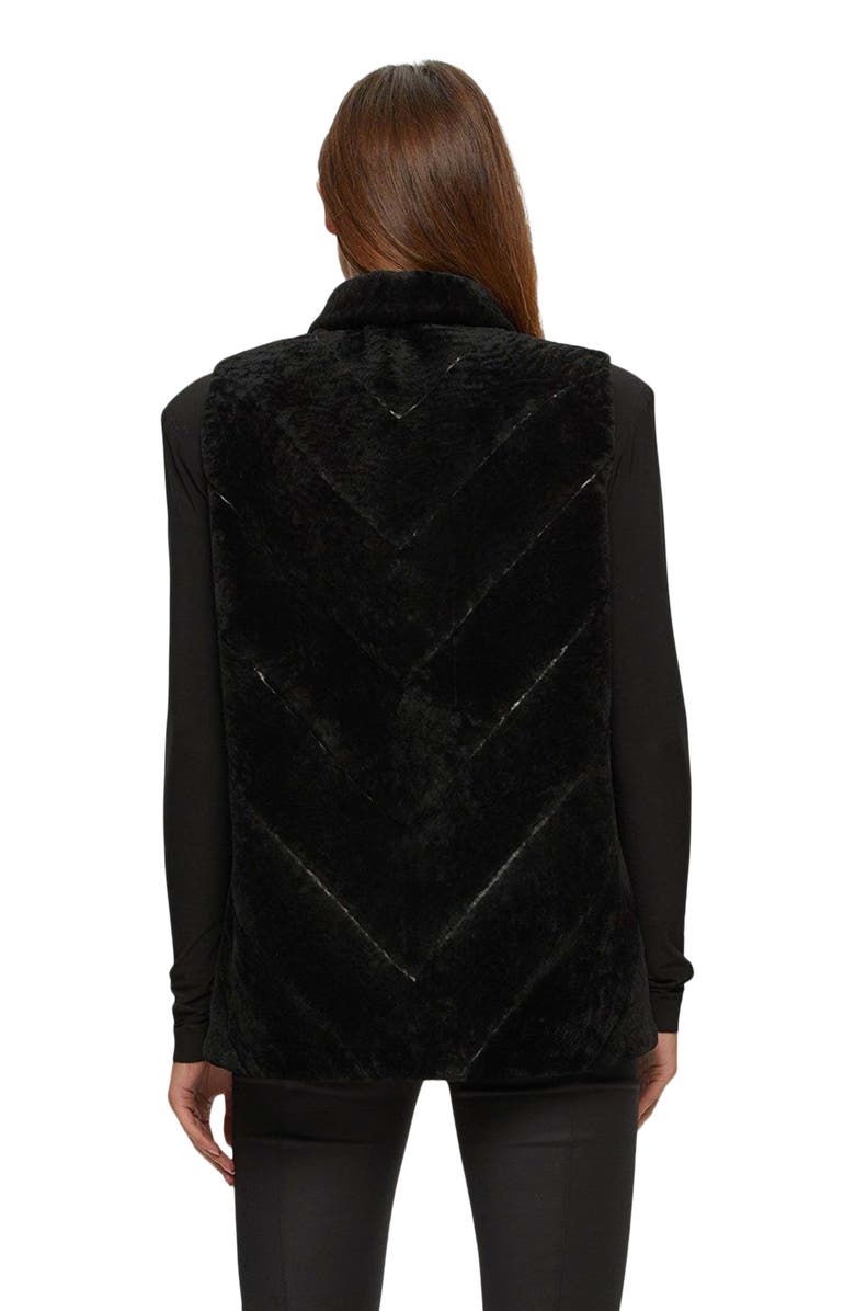 GORSKI Reversible Chevron Genuine Shearling Vest, Alternate, color, Black/Black