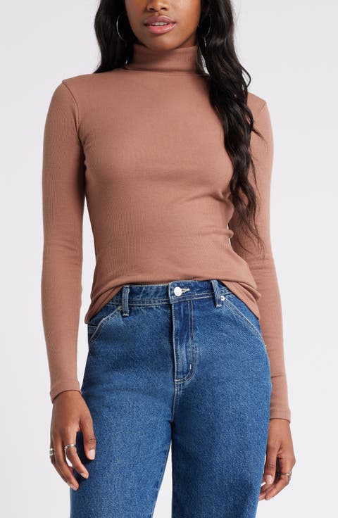 Turtleneck Ribbed Top