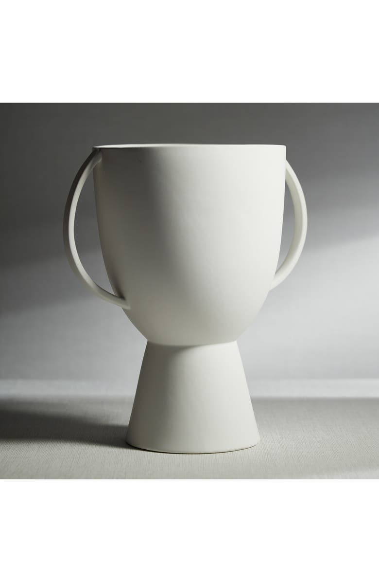 Zodax Lampton Matte Ceramic Vase, Alternate, color, White