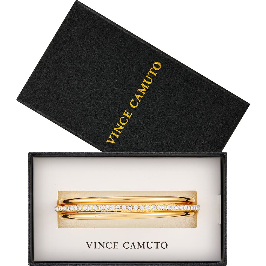 Vince Camuto Pavé Crystal Bangle Bracelet Set In Gold