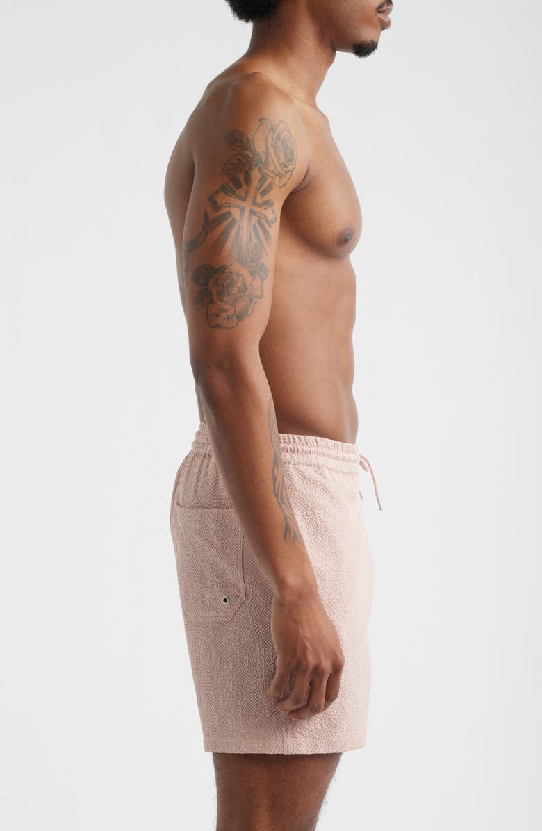 AllSaints Emblem Swim Trunks, Alternate, color, Sunbaked Pink