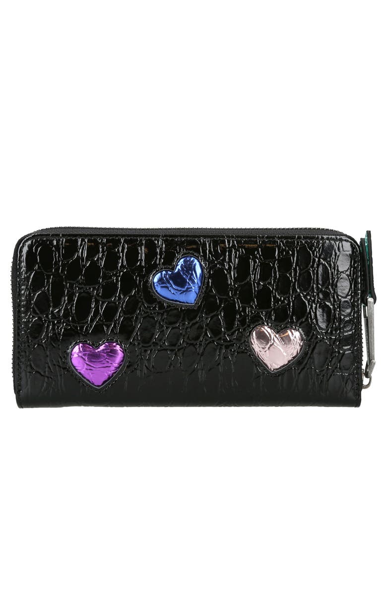 Kurt Geiger London Love Leather Zip Around Wallet, Alternate, color, 