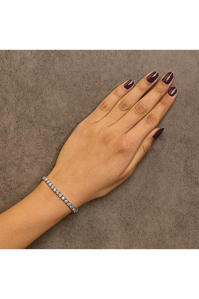 14K White Gold 3.0 Cttw Lab Grown Diamond Miracle Plate Tennis Bracelet, Alternate, color, White