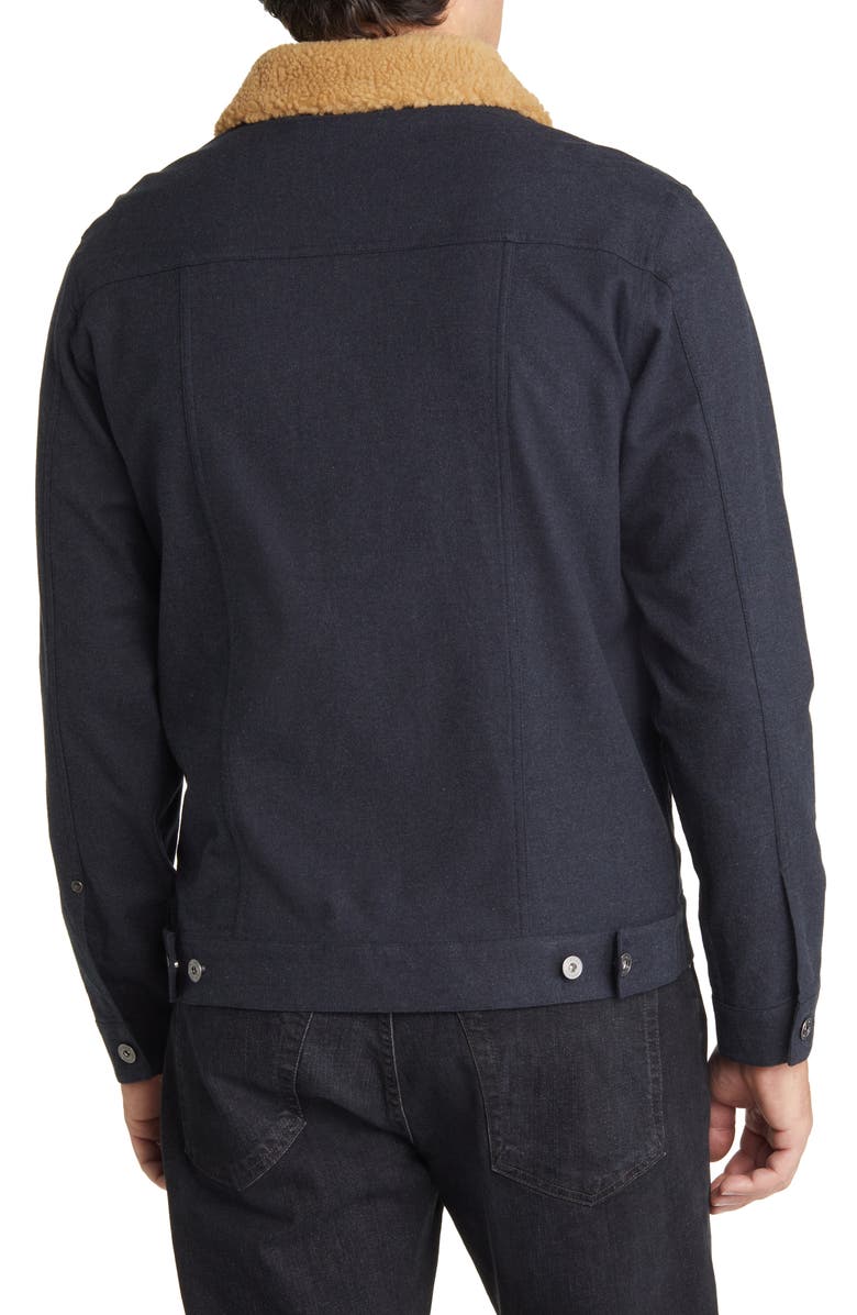 Peter Millar Flannel Trucker Jacket with Fleece Collar, Alternate, color, 