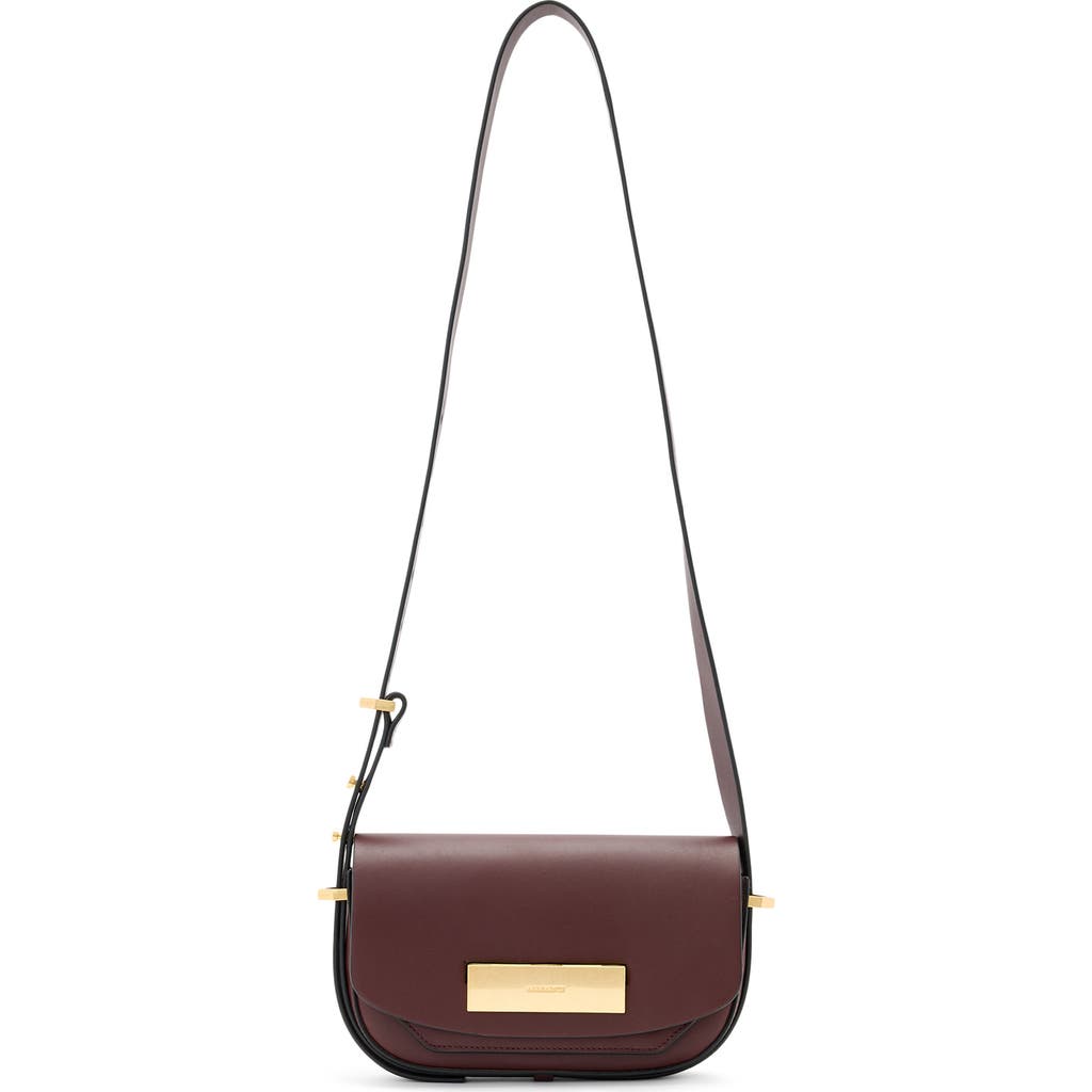 Allsaints Etta Leather Crossbody Bag In Red