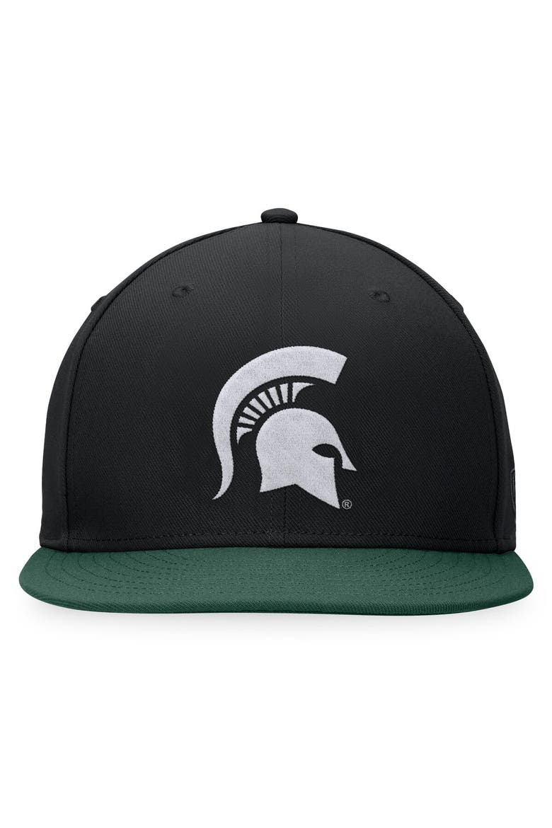 Men's Top of the World Black Michigan State Spartans Fitted Hat, Alternate, color, Black
