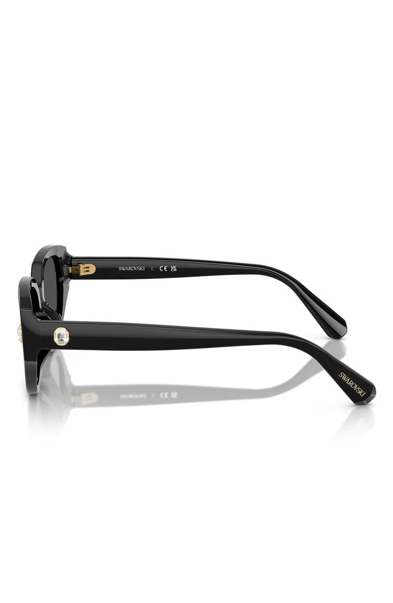 Swarovski 54mm Butterfly Sunglasses, Alternate, color, Black