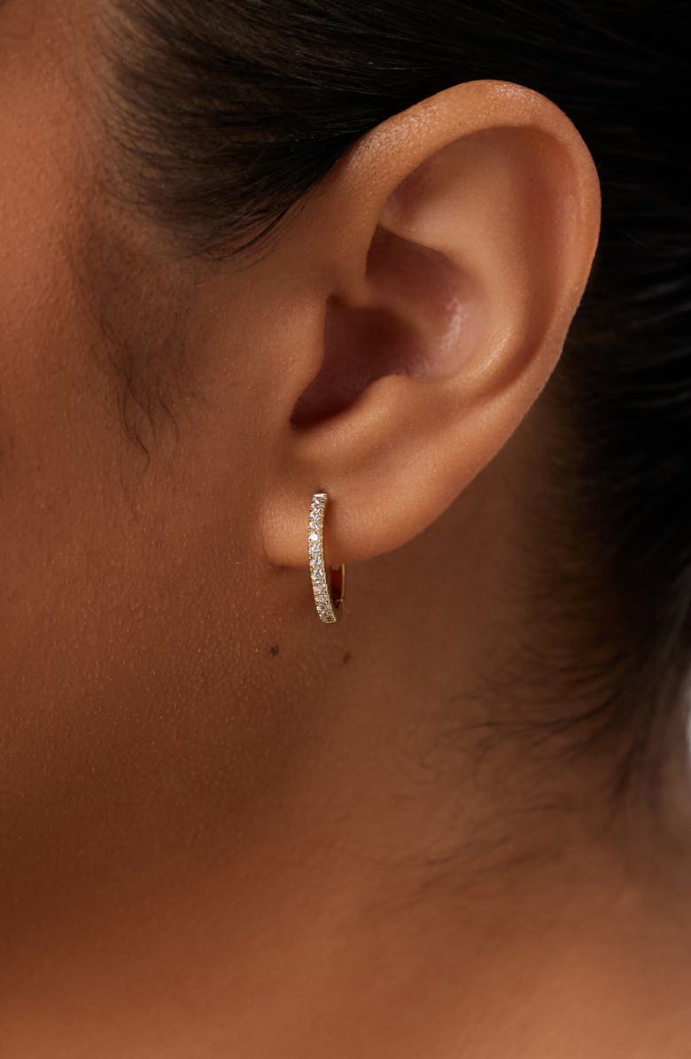 Ana Luisa Gold Huggie Hoop Earrings - Pave Huggie Hoops Medium, Alternate, color,