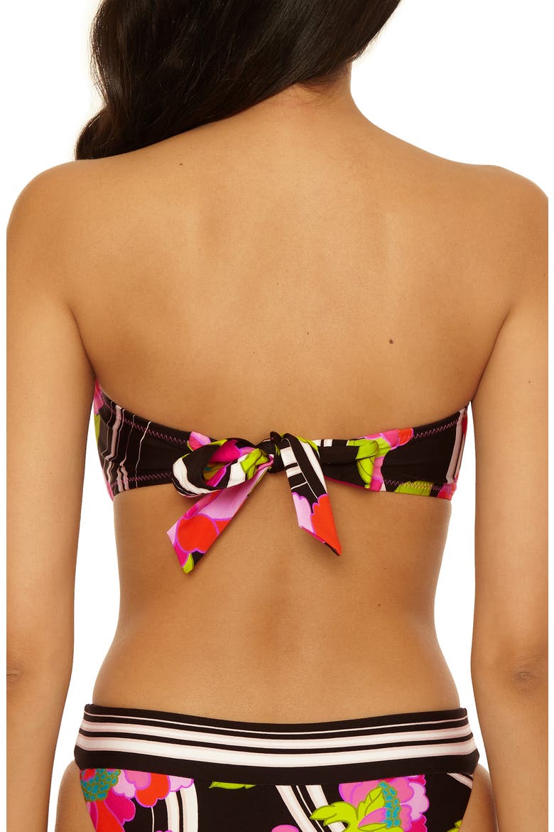 Bougainvillea Bandeau Bikini Top, Alternate, color, BLACK MULTI