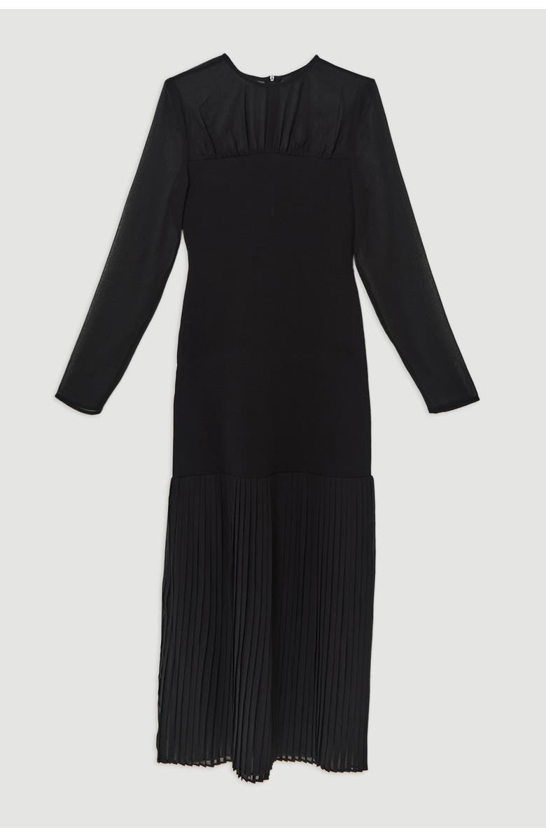 Karen Millen Jersey Pleated Maxi Dress, Alternate, color, Black