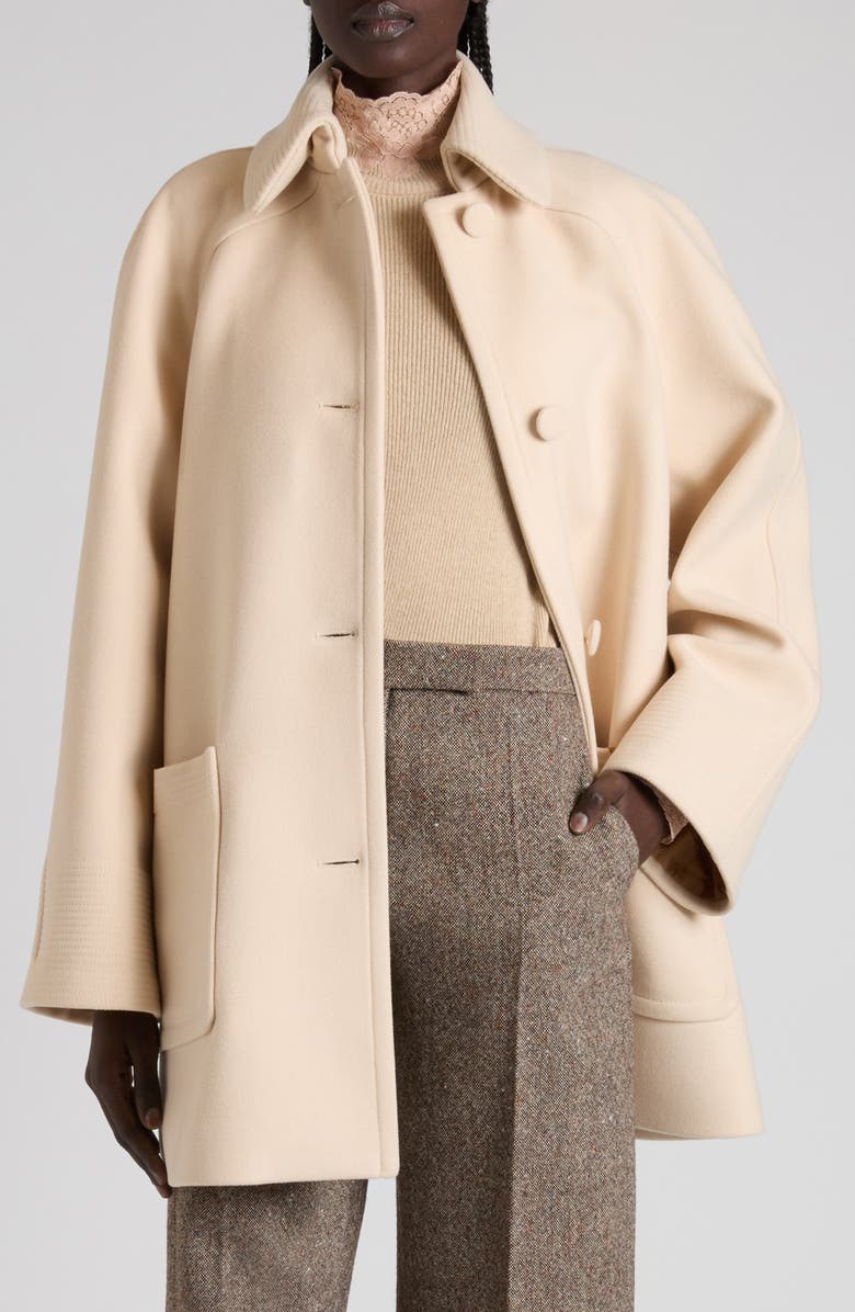 Valentino Double Face Wool Coat, Main, color, Beige