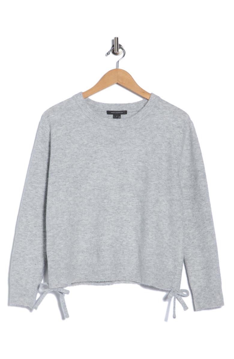 French Connection Side Drawstring Tie Sweater, Alternate, color, Light Grey