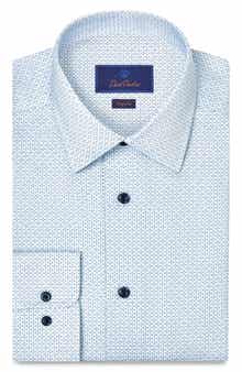 Regular Fit Geometric Print Cotton Dress Shirt