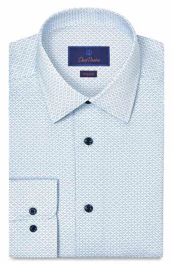 Regular Fit Geometric Print Cotton Dress Shirt
