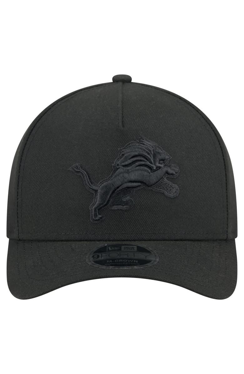 New Era Men's New Era  Black Detroit Lions Team Collection 9FORTY M-Crown A-Frame Adjustable Hat, Alternate, color, 