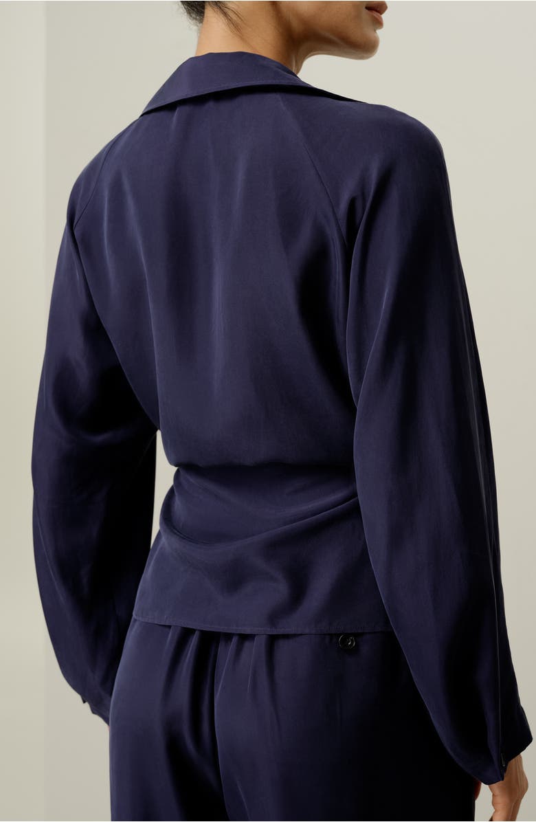 Lilysilk Multipositional Silk Habotai Shirt, Alternate, color, Blueberry