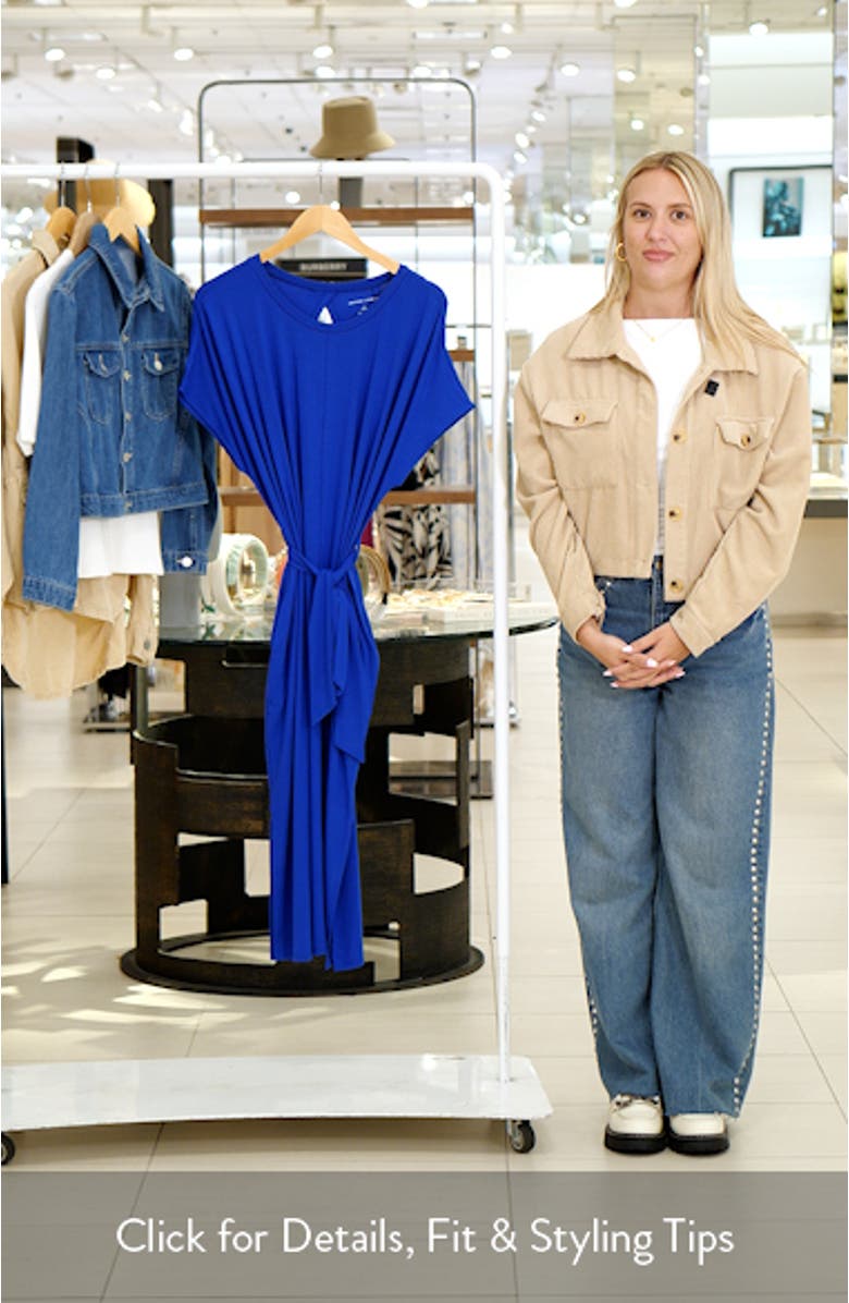 Divine Tie Belt Jersey T-Shirt Dress, sales video thumbnail